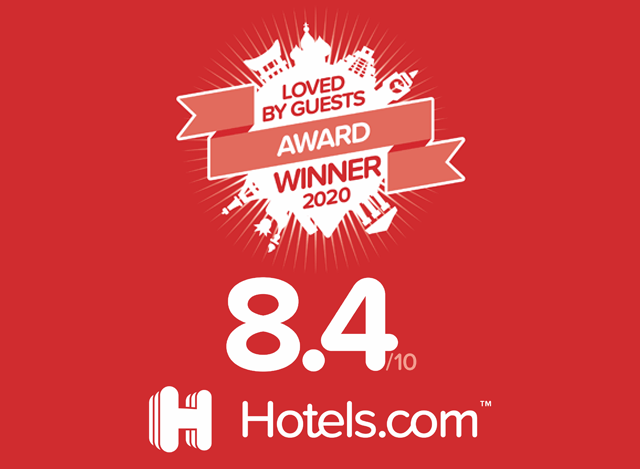 连续3年荣获Hotels.com “Loved By Guests Award 2020 (住宿者选出的人气旅馆Award 2020)”!