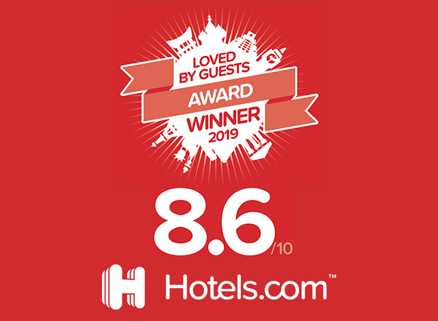 连续2年荣获Hotels.com “Loved By Guests Award 2019 (住宿者选出的人气旅馆Award 2019)”!