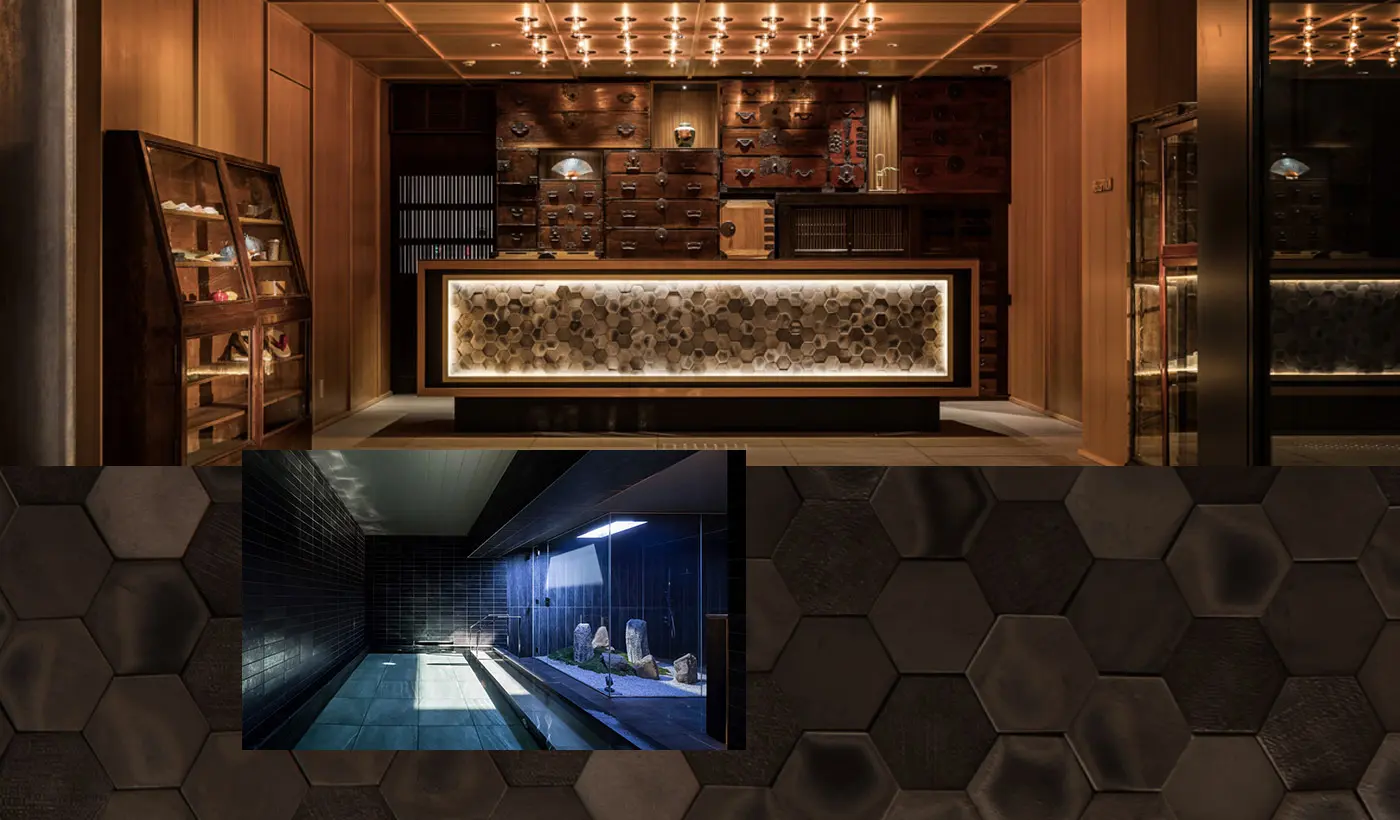 祇园是一座充满京都文化气息的小镇。GRANBELL HOTEL KYOTO坐落于小镇中心，外观和入口处都保留了京都町屋的风格。穿过町屋，便是一个开放式的入口。地下客房和宽敞的公共浴池营造出一个宁静祥和的庭院氛围。在这里，您可以尽享融合京都传统之美与现代设计理念的高品质住宿体验。