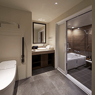 无障碍双床/浴室、水槽、马桶